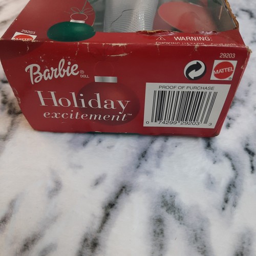 Muñeca Barbie rubia Holiday Excitement 2001 Mattel 29203 vestido blanco brillante en caja original - Imagen 7 de 13