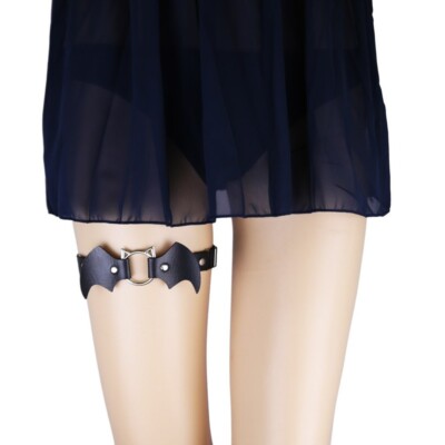 garter belt halloween Allacki Gothic PU Thigh Elastic Leg Belt Halloween Access Garter Belt