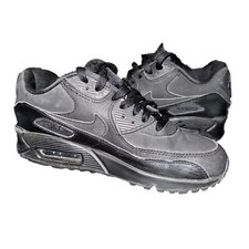 Nike Youth Air Max 90 LTR GS Triple Black Sneakers 307793-091 Size US 5Y Unisex