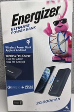 Energizer - 20,000mAh 20W Qi Wireless Portable Charger/Power Bank for Apple