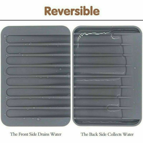 Silicone Soap Dish Holder Bathroom Soapbox Plate Tray Drain Jewelery Holder Wash - Picture 3 of 8