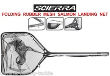 CLEARANCE SCIERRA LARGE SALMON FOLDING RUBBER MESH LANDING NET TROUT FLY FISHING