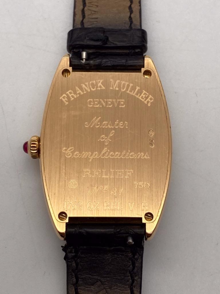 FRANCK MULLER TONNEAU CURVEX RELIEF 1752QZ 18K ROSE GOLD 25mm