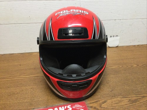Helmet Polaris Racing Snowmobile Youth Small Red Black White - Picture 2 of 12