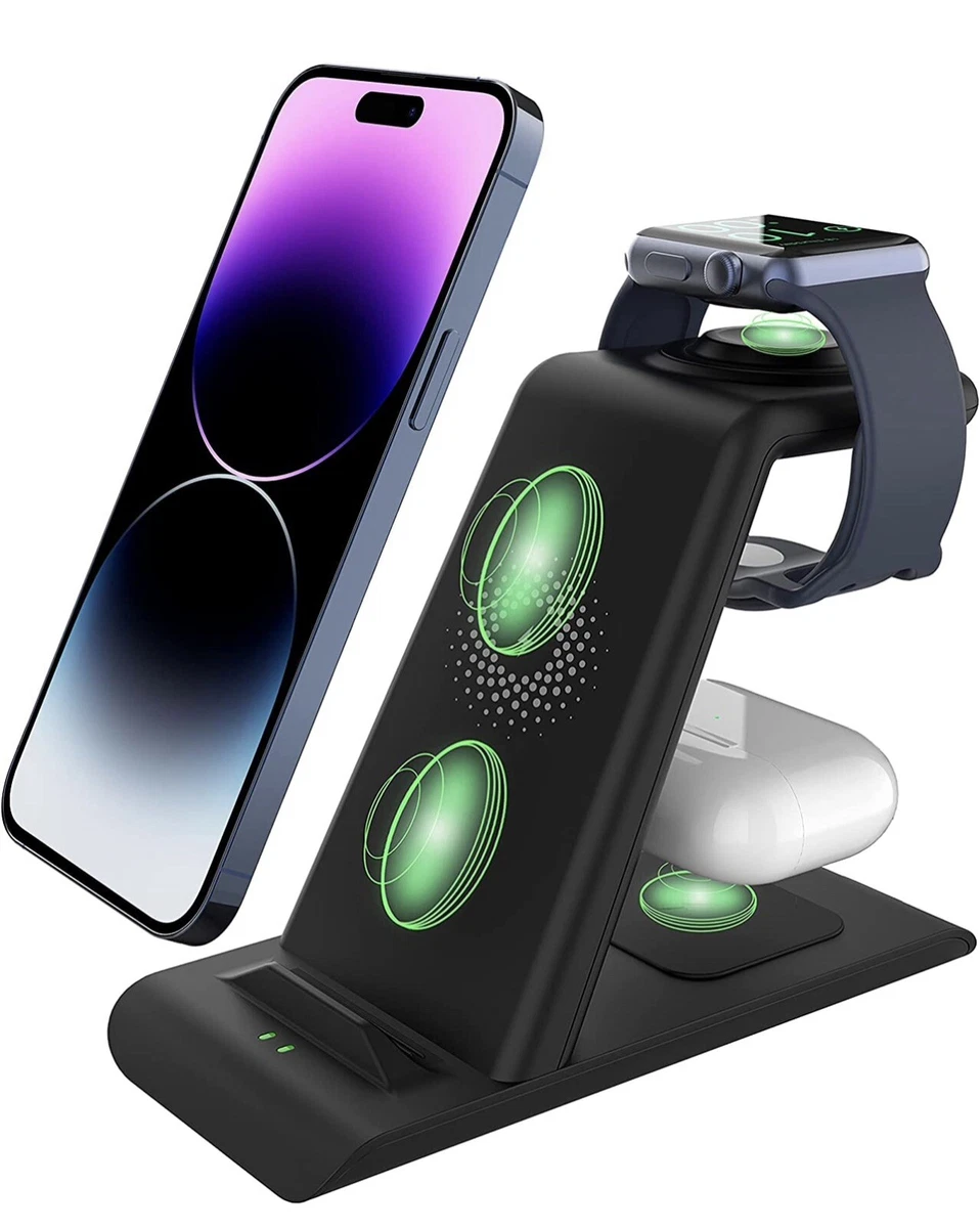 SPGUARD 3 in 1 Wireless Charging Station Compatible for Multiple