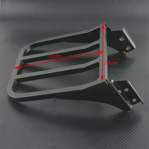 Black Backrest Sissy Bar Luggage Rack Fit For Harley Sportster XL Dyna Softail - Picture 3 of 7