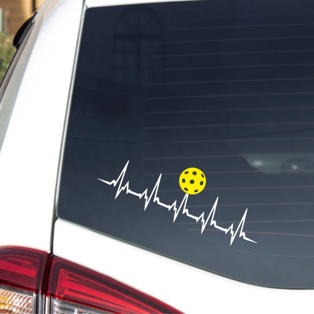 EKG Heartbeat Pickleball Decal Sticker - Perfect Gift for Players