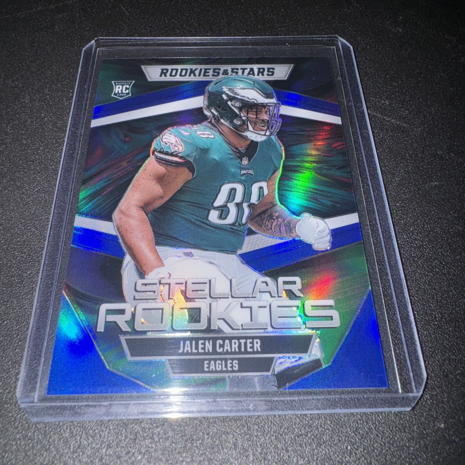 2023 Panini Rookies & Stars Jalen Carter Stellar Rookies Blue RC 39/50 Eagles
