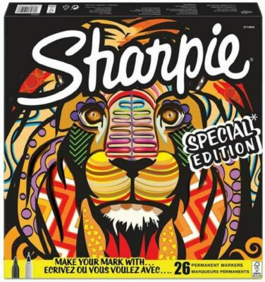 Sharpie Box mit 26 Malmarkern für Erwachsene Sonderedition Löwe