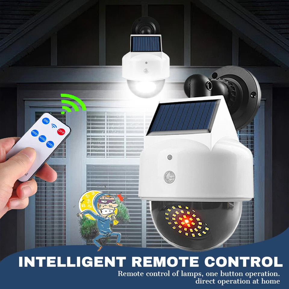 Solar Dummy Camera Fake Security CCTV Dome Camera with Flashing Red LED Light - Image 2 of 4