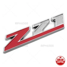 For Chevy GMC Z71 Fender Trunk Lid Tailgate Logo Emblem Badge Sport Red - Small
