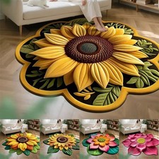 Special-shaped Sunflower Mat Flower Carpet  for Living Room Tea Table Bedside