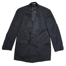 Hugo Boss Tuxedo Wool Blazer Armstrong/Blues Double Breasted Black Jacket Sz 44R