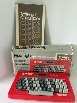 VTech Type-Right Pre-Computer Typing Tutor 1985 w/Box & Course Book - Parts Only