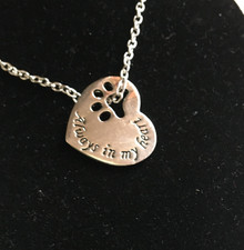 ALWAYS IN MY HEART - DOG/CAT Sentiment - Pendant Chain Silver-tone New