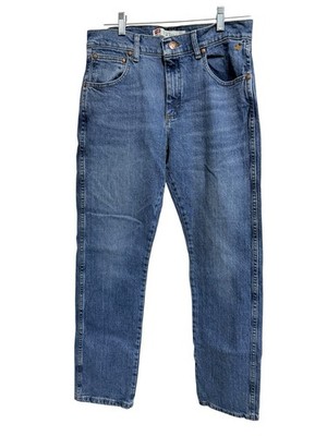 Wrangler Rooted Jeans 32x32 Blue Denim Texas Cotton Western Slim Straight Boot