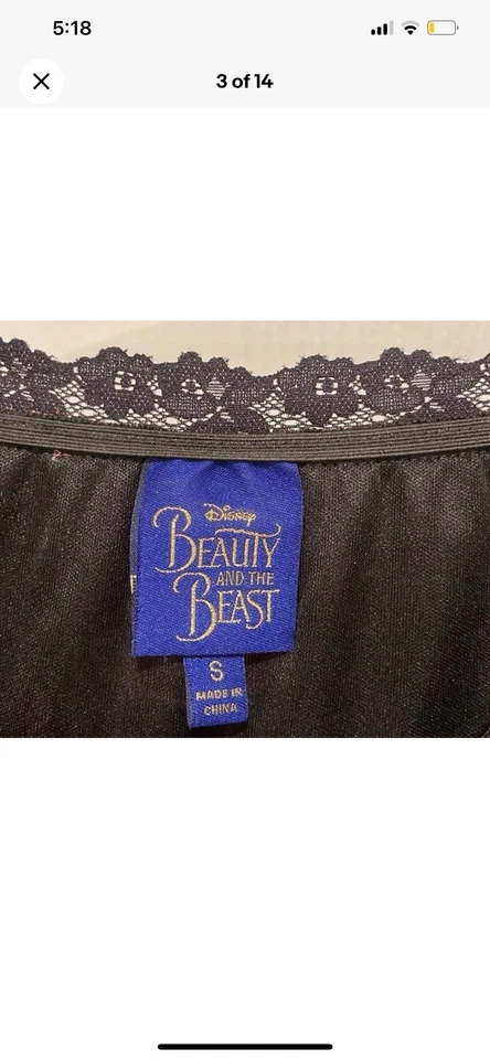 Disney Vintage 90s Beauty and the Beast Maxi Dress Sz small Pink FloralRoses - Image 3 of 4