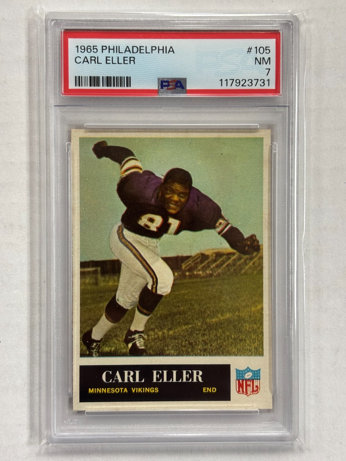 1965 Philadelphia Carl Eller #105 RC ROOKIE PSA 7 NM MINNESOTA VIKINGS