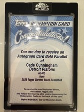 Topps Chrome Black Gold Auto Cade Cunningham Not Redeemed /50
