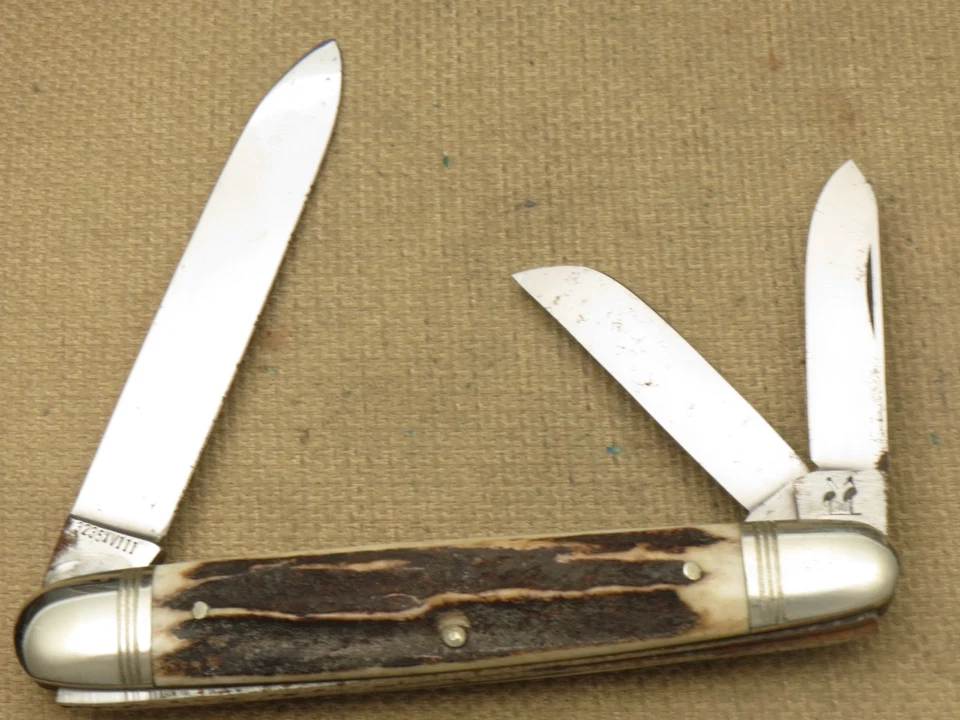 Vintage Kissing Crane Solingen Whittler Anglo Saxon Whittler - Stag Handles - Image 3 of 4