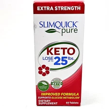Slimquick Pure Keto 3x Extra Strength 60 Ct Pill for Women Loss Exp SEP2027