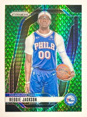 2024-25 Prizm Reggie Jackson Jade Dragon Scale Prizm Refractor SSP #d /48 76ers