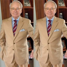 Business Men's Suits Beige 2Pcs Formal Dinner Tuxedos Notch Lapel Casual Jacket