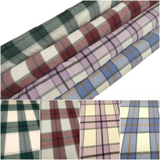 TARTAN CHECK UPHOLSTERY FABRIC Wool Effect Weave Cushion Curtain Design: ISLAY