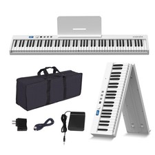 KONIX Folding Piano Keyboard, 88 Key Full Size Semi Weighted Foldable Keyboar...