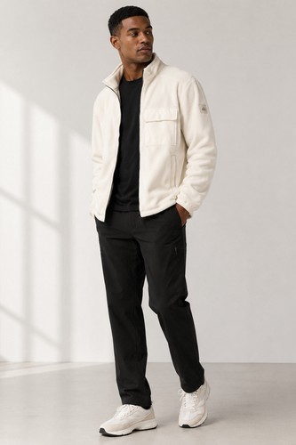 Alo Yoga Polar Fleece Ridge Full Zip Jacket Ivory Men’s Sz Medium