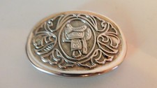 Avon Western Belt Buckle Saddle Design Vintage Silver Tone 3.25"