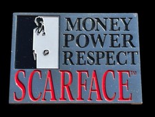 Rare Scarface Tony Montana Al Pacino Metal Belt Buckle Universal Studios 4"x3"