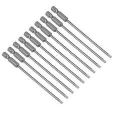 10pcs 100mm 1/4" Hex Shank SL3 Magnetic Slotted Head Screwdriver Bit S2