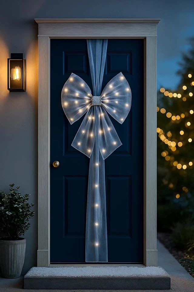 Arco de puerta de entrada tradicional de malla grande para decoración de Navidad reutilizable Foto 2 de 4