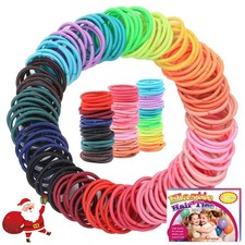 200PCS Elastic Hair Ties for Thin Hair, No Crease Ponytail Holders for Kids ...
