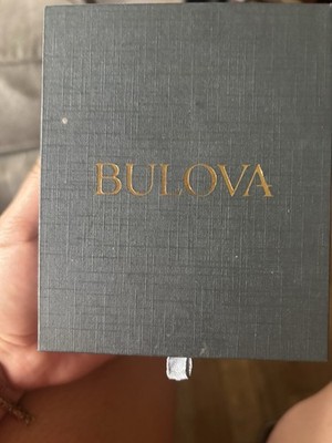 Bulova Men's Automatic Dress Watch Silver Dial Black Leather Day/Date w/ Box