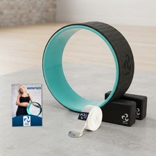 Yoga Wheel Kit for Beginners - Wheel, 2 Blocks, Strap & Guide