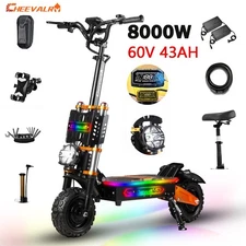 8000W Cheevalry S11 PRO Electric Scooter 60V 43AH 11" OffRoad E-Scooter 120KM US