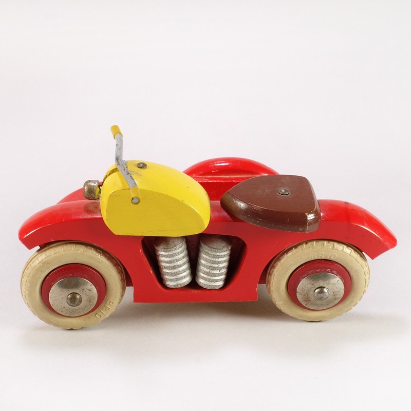 Brio Wooden Toy Motorcycle with Sidecar – Vintage 1950s-1960s