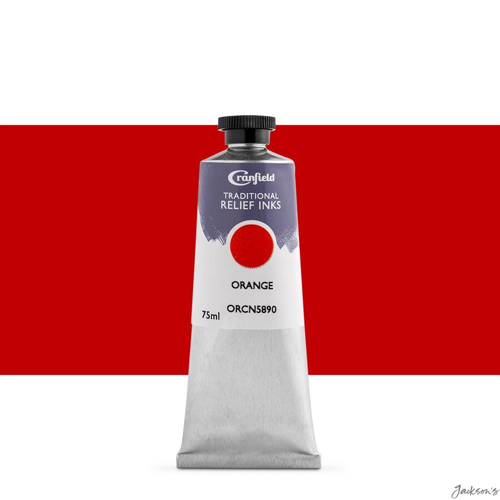 Cranfield Traditional Relief Ink Linseed Oil 75ml Orange Relief Printing