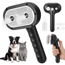 Pet Steam Brush 4-in-1 Self Cleaning for Cats Dogs Grooming Deshedding Long Shor
