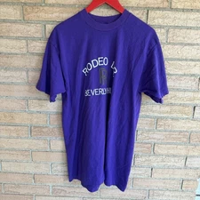 VTG Beverly Hills California Shirt sz Large purple Single Stitch Rodeo Drive 90s