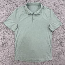 Lululemon Evolution Polo Men s S Heathered Sea Water Silverescent Lycra Slim Fit