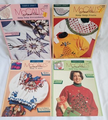 4 Lot New VTG McCalls Snip Snip Knot DIY Sweatshirt Recycle Thrift Store Finds