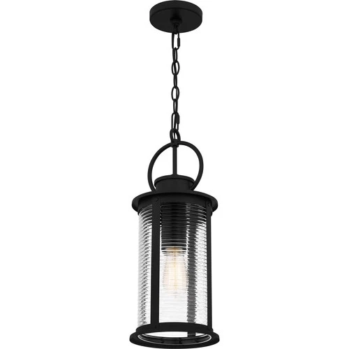 Matte Black One Light Outdoor Hanging Lantern from the Tilmore Collection - Picture 4 of 6