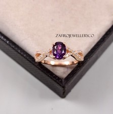 Natural Amethyst, 925 Sterling Silver, Birthstone Ring, Engagement Gift Ring