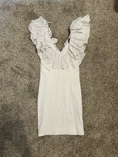 Zara White Ruffle Dress