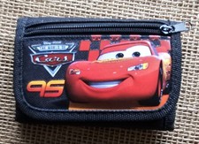 Disney The World Of Cars Lighting McQueen Black Canvas Trifold Childs Wallet