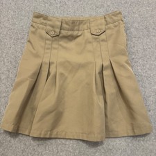 French Toast Girls Khaki Pleated School Uniform Skirt Tan Size 12 Side Zip