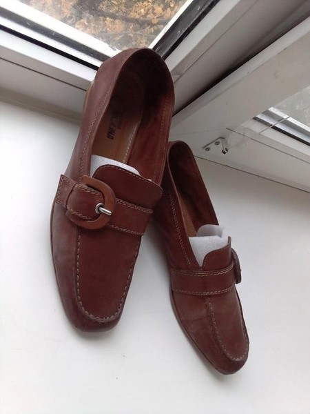 Women Heels Orange Leather 39